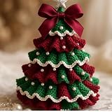 かぎ針編みのクリスマスツリーキット クリスマスツリー 卓上 あみものはじめ かぎあみ キット 初心者 編み物 キットかぎ針編み 手芸 飾り木 (A)