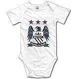 カッコいい 子供 マンチェスター シティ ロゴ 半袖ロンパース コットン White Size 6 M