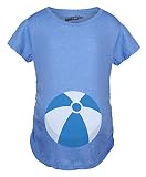 Crazy Dog Tshirtsマタニティビーチボールシャツ面白いAnnounce妊娠シャツキュートノベルティTees US サイズ: S カラー: ブルー