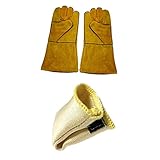 Flameer 保護手袋　溶接用　作業　指保護　フィンガーカバー　耐火性　2点セット　イエロー