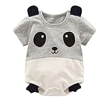 ALLAIBB ロンパース 半袖 ボディースーツ ベビー服 夏 男の子 女の子 可愛い ギフト 生産お祝い 0-12M 66 パンダ