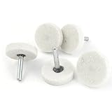 uxcell 軸付砥石　研磨ビット　メタル製　ホワイト 　ラウンド形　6mmx40mm　5個入り