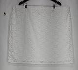 Alfaniレディースプラスレース膝丈ペンシルスカート カラー: ホワイト