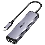 QUUGE 5in1 タイプC to 有線LAN 変換 ハブ PD対応 Type-c ハブ LANポート USB3.0×3 USB LAN変換アダプター 1Gbps高速通信 100W急速充電 USB-C ハブ イーサネット ギガビット Type-c LAN ハブ USB3.0ポート増設 MacBook Pro/Galaxy S11/Note10対応
