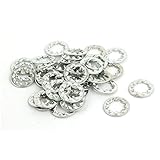 uxcell ロックワッシャー 6mm内径 炭素鋼 亜鉛メッキ 内部鋸歯状 40個入り