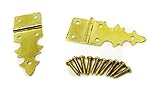 2pc。gothic-style brass-platedボックスヒンジネジで
