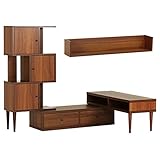 arne テレビ台 ラック ウォールシェルフ 完成品 日本製 配線収納 3点セット T-003 T3-altoDX WallBox C-1200 ブラウン