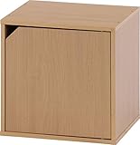 不二貿易 キューブボックス 扉付き 幅34.5cm ナチュラル 組み合わせ自由 81905