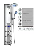 ブルーオーシャン52 cmアルミニウムspa33dシャワーパネルタワーwith降雨シャワーヘッド、8ミストノズル、、バスタブ注ぎ口