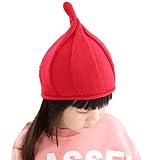 fino creare とんがり ニット帽 ねじり 帽子 キッズ こども 男女兼用 子供 帽子 (レッド)