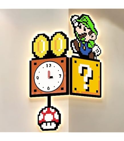 Amazon.co.jp: Accutime スーパーマリオブラザーズ アイコン壁掛け時計