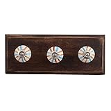 ハンドメイドブルーブラウンホワイトセラミック木製壁キャビネットキーフックコート帽子服ホルダーオンラインIndianShelf