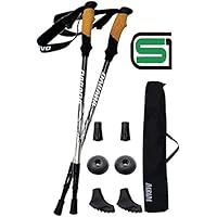 DABADA(ダバダ) SG承認品 軽量アルミ製 トレッキングポール 2本セット Amazon限定キット付 アンチショック機能付 【軽量220g コンパクト最少56.5cm】