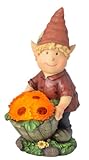 Moonrays 92352 Solar Powered Garden Elf with Basket Of Flowers by Moonrays