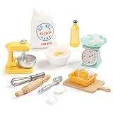 SAMCAMI ミニチュアドールハウスアクセサリー - ドールハウス家具 1 12スケール - ドールハウスキッチン用ミニ用品 - スタンドミキサー、キッチンスケール、小麦粉、麺棒など