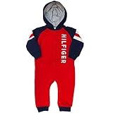 TOMMY HILFIGER トミーヒルフィガー トリカラーフード付きロンパース (12months) [並行輸入品]