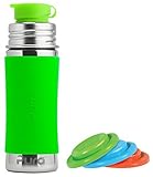 Pura Sport Stainless Steel 11 Ounce Bottle - Green - Plus Set of 3 Sealing Disks [並行輸入品]