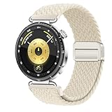 [KeeFos] 18mm バンド Huawei Watch GT6 41mm/GT5 Pro 42mm/GT5 41mm/GT4 41 mm/Huawei Watch 5 42mm 対応 交換バンド ナイロン 編組 替えベルト 磁気バックル付き マグネット式 交換ベルト ファーウェイ スマートウォッチ GT6 41 mm/GT 5 Pro 42 mm/5 42 mm 対応 (スターライト)