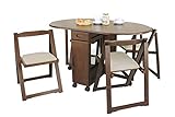 ダイニング 5点セット バタフライテーブル 天板折りたたみ式 ダークブラウン