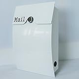 郵便ポスト郵便受けメールボックス壁掛けダイヤル錠付きホワイト白色プレミアムステンレスポストpm162