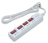 スマイルキッズ 雷ガード付 延長コード スイッチ付 4口 コンセント AMT-427