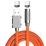 補強ストレート型(1m)+Type-C端子×2枚 丸7PIN マグネット 急速充電 ケーブル スマホ 汎用 データ伝送対応 磁気 着脱式 防塵 Android タイプ-C マイクロ-USB-C-micro-a-b コネクター 磁石 磁力 補強540°L字兼用型 USB-A/C両用＋540°L字兼用型 アダプター チャージ 線 コード ソケット (直型線)