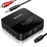 Bluetooth 5.0 トランスミッター レシーバー 一台二役 光デジタル対応 ワイヤレス オーディオ ブルートゥース 送信機 受信機 2台同時接続 aptX HD aptX LL対応 RCA AUX SPDIF接続 22時間連続作動(MAX) (ブラック)