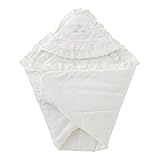 ( チャックル ) chuckle * ピュアホワイト * 木馬刺繍入り フリル付き おくるみ アフガン ホワイト サイズなし P9101-00-10