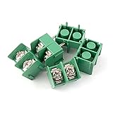 uxcell 端子台　ターミナルブロック ネジ端子ブロック プラスチック材質 AC 300V 20A 2ピン グリーン コネクタ 5個入り