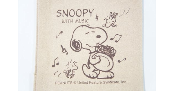 Amazon Snoopy With Music Scloth Hr スヌーピーとホルン柄 エグゼクティブ ラグジュアリー クロス 楽器 音響機器 楽器