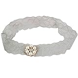 赤ちゃんの女の子のヘアバンドプリンセスレースヘッドウェア弾性のヘアバンド- グレー