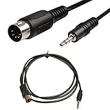 Rosebe 5針DIN-Maleケーブル、5針Din MIDIプラグ、3.5mm（1 / 8in）TRSステレオオスジャックステレオオーディオケーブル、電子楽器信号出力用 1.5m