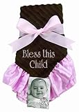 Sue Berk Designs Bless This Child Baby Blankie, Pink/Brown by Sue Berk Designs [並行輸入品]