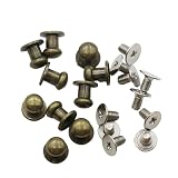KUKU工房 ネジ式 ギボシ レザークラフト向け 頭径6mm 10個セット (アンティークゴールド)