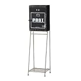 paseo バッグ型スチールポスト (01-08BK) 縦型 鍵付 ブルー 高さ110cm