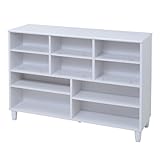 キッチンカウンター 下収納 間仕切り キャビネット おしゃれ 幅120cm（天板：白） 【リビング側とキッチン側の両面に収納できます】