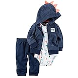 カーターズ carter's 男の子用紺モンスターワッペンx骨板フード付きコットン地ジャケットお出かけ用上下3点セット (18months(78-83cm)) [並行輸入品]