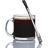 JoGo - オリジナルコーヒー&紅茶抽出ストロー - ポータブルコーヒーメーカー - ステンレススチールシングルサーブストレーナー - ホット&コールドブリュー用フィルター機能 - ルーズリーフティー&コーヒー用Yerba Mateストロー