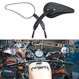 WTZMOTOオートバイクバックミラー 黒色 雫形 オートバイ サイドミラー デュアルスポーツミラー、ダブル パワーを持てるスポーツミラー。アルミハンドルバーのオートバイミラー ハーレーダビッドソンHarley Davidson Touring Road King Street Electra Glide Ultra Scooter, Dirt Bikeと互換性があります。