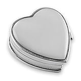 スターリングシルバーと真珠層のハートのピルケース