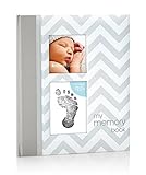 Pearhead Chevron Baby Book with Clean-Touch Ink Pad Included, Grey [並行輸入品]