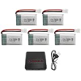 5PCS 3.7V 300mAh リチウム電池 5 in1 充電器用のSyma S39 X11C WLToys V911S A120 XK A150 V966 FX801 UDI U816A Hubsan H107L F180W F180C HS170 HS170C HS177 Quadcopter ドローン バッテリー