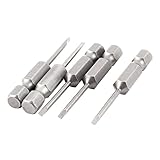 uxcell マイナスドライバービット　2mmヒント幅　0.6cmヘキサシャンク径　磁気　50mm長　5個