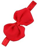 Nice Days（ナイス　ディズ）　ベビーヘアバンド　女の子蝶結び　ボウタイ　リボン　シフォン (赤)