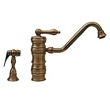 Whitehaus WHKTSL3-2200-PTR Vintage-3 9 1/2-Inch Single Lever Faucet with Traditional Swivel Spout an