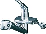 LIXIL(リクシル) INAX キッチン用 壁付 浄水器内蔵シングルレバー混合水栓 微細シャワー付 メッキ JF-2432S(JW)