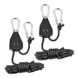 B Blesiya 成長ライト1/8 ロープ ハンガー キット　ラチェット　重い義務調節可能な　 育つ植物ライト用　2個