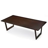 テーブル 折り畳み 木製テーブル コーヒーテーブル 天然木 デザイン脚 幅120cm 奥行き60cm ダークブラウン