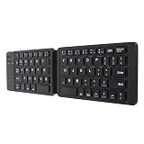 Walfront 折り畳みキーボード スリムポケット折りたたみ キーボード 折りたたみ式 キーボード システム接続 ブルートゥース 快適なタイピング 安定 接続 (黒)