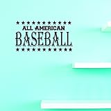 All American野球スポーツSign Boy Girlビニール壁デカールステッカー子供寝室 – 22色使用可能なサイズ: 14インチx 28インチ